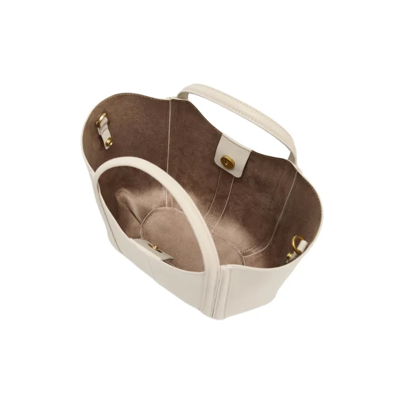 ZARA Polyurethane One Shoulder Handbag Mini Women's Raw White-4
