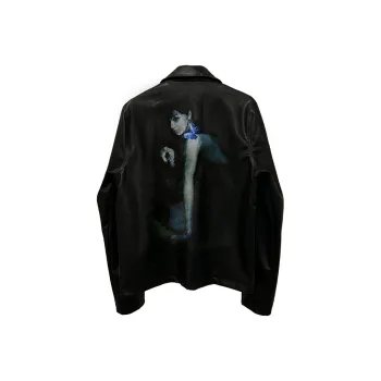 WANNA LAB Leather Jacket Unisex Black