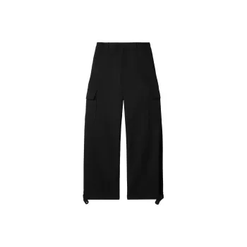 OFF WHITE Ow Emb Drill Mid Rise Wide Leg Trousers