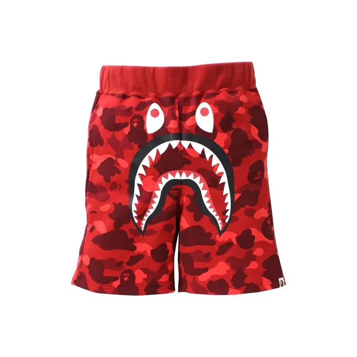 Bape Color Camo Wgm Print Shark Sweatshorts-4