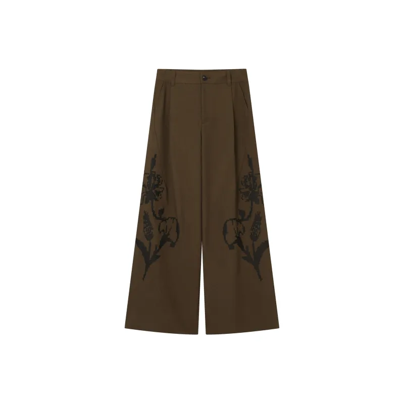 WULISHAONIAN Suit Trouser Unisex Brown-0