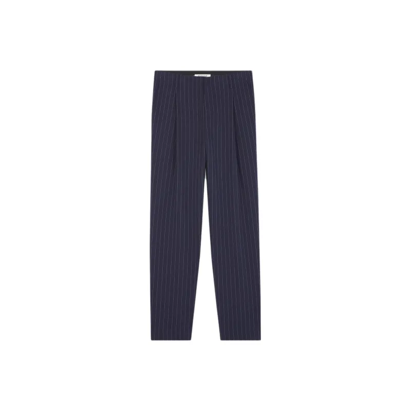 Maison Kitsune Pleated Striped Tapered Trousers-0