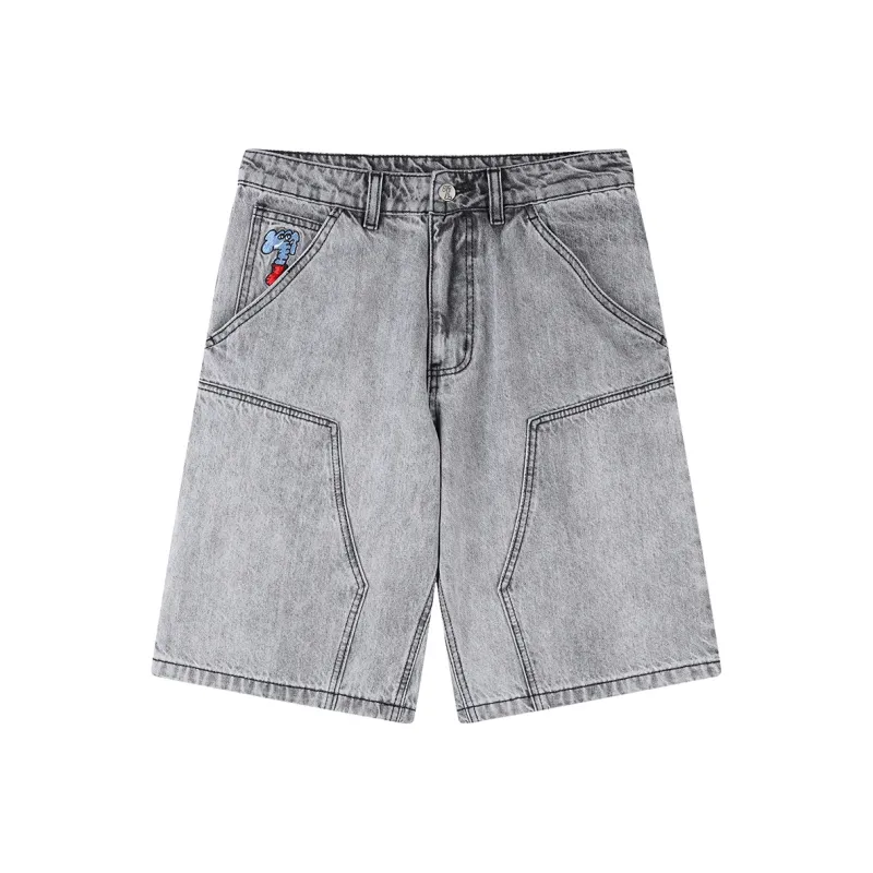 MIND ERROR Denim Shorts Unisex-23