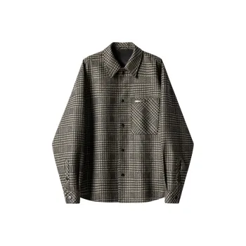 WILLIAM FOX&SONS Jackets Coats Unisex Black And Green Plaid