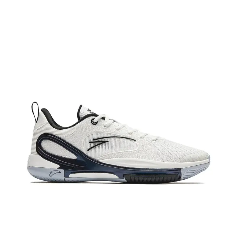 Anta Anti-Slip And Wear-Resistant Coverage Low-Top Air Cushion Basketball Shoes Men's White Black-1