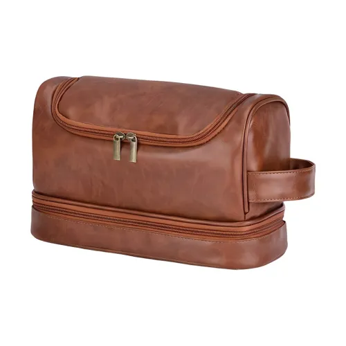LETOO PU Makeup Bag Regular Men's Brown