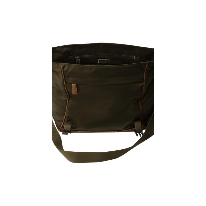PRADA Re Nylon With Suede Crossbody Bag, Shoulder Bag Tubas Men's Cocoa-3