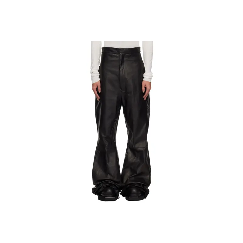 RICK OWENS/RO Leather Pants Men's Black-0