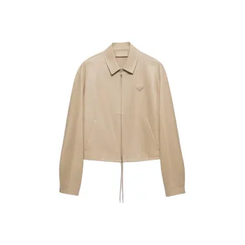 PRADA Leather Jacket Men's Sandy Beige