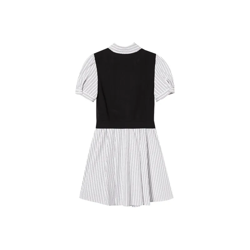 EPTISON WOMAN Short Sleeved Dress Women's Black & White-1