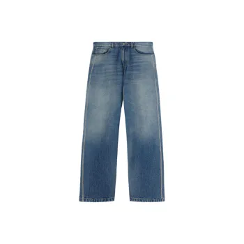 PALM ANGELS Lasered Curved Logo Jeans