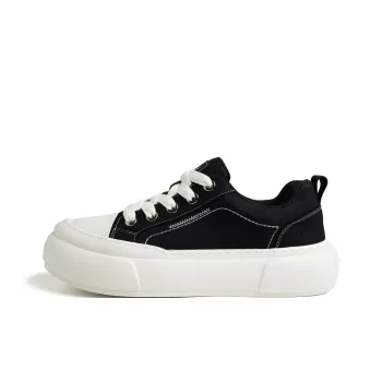 FED Height Increasing Low Top Canvas Shoes Men's Black
