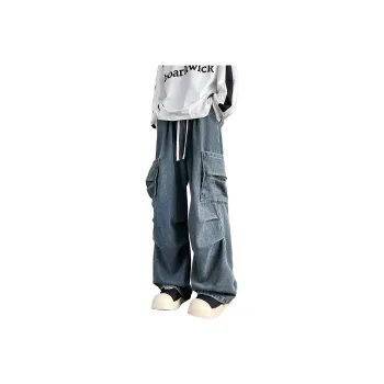 JUNGLE PANDA Jeans Unisex Black Gray Color