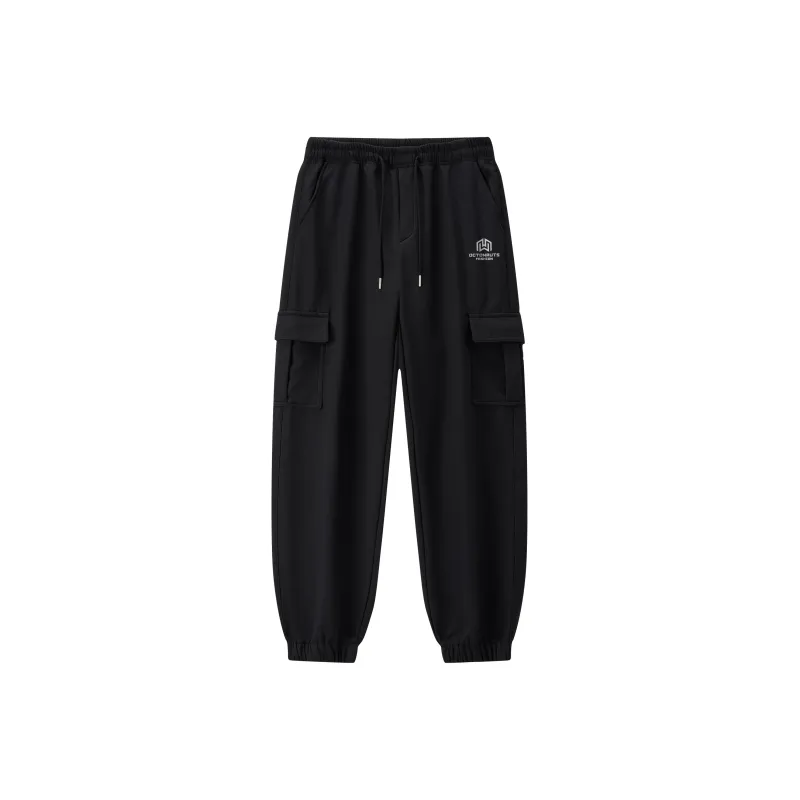 Small Columns Under The Sea Cargo Pants Unisex Black-0