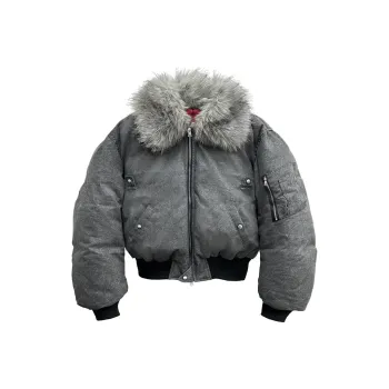 WANNA LAB Puffer Jacket Unisex Gray