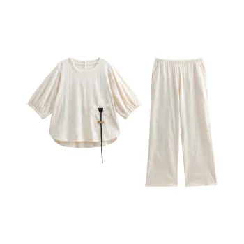XUANZHITING Pajama Set Women's Apricot