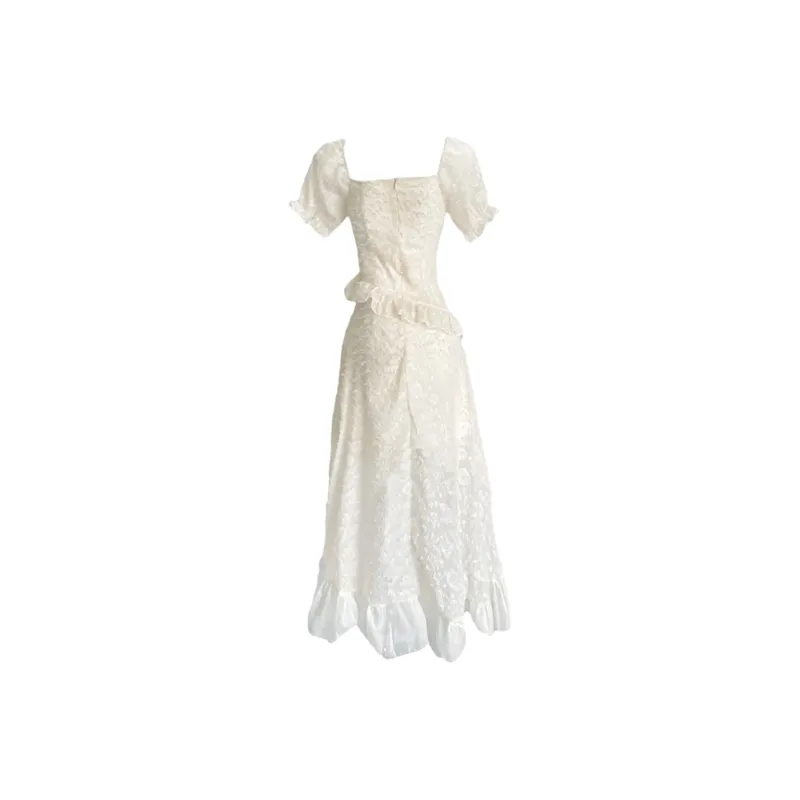 GLEE DIARY Short Sleeved Dress Women's Apricot-7