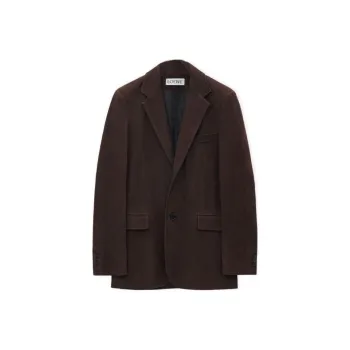 LOEWE SS25 Leather Jacket Men's Brown