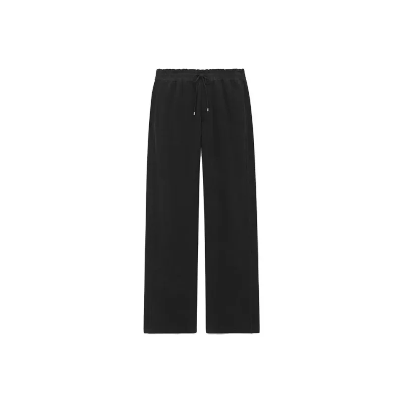 SAINT LAURENT Solid Color Tie-Up Lace-Up Mid-Rise Straight Fit Men's Casual Pants-6