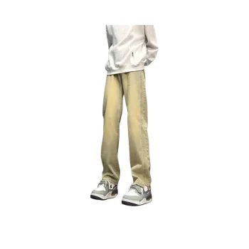 UPXIW Jeans Unisex Yellow Mud