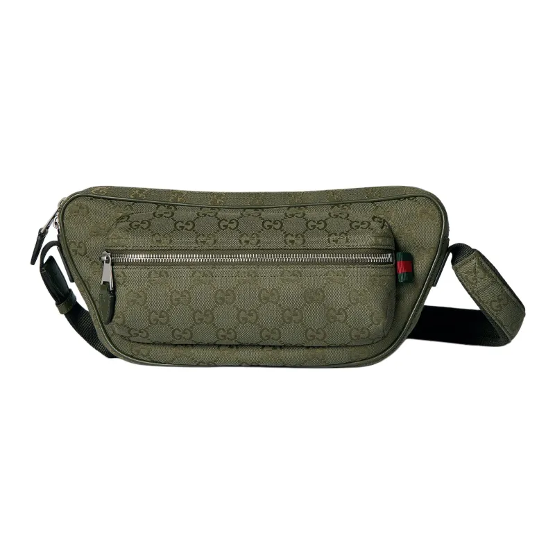GUCCI Canvas Crossbody Bag, Shoulder Bag Tubas Men's Forest Green-0