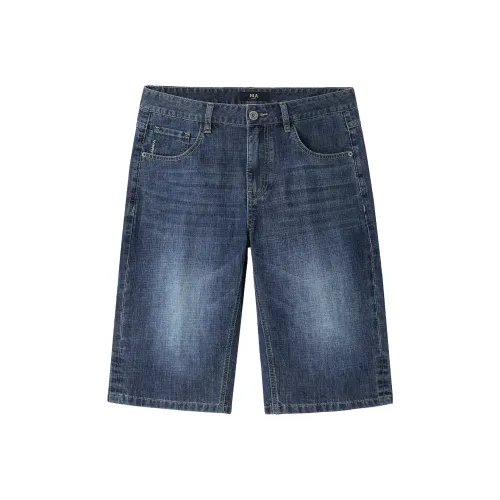 HLA Power Young Series Denim Shorts Men Blue Gray Denim Gradient Medium 29