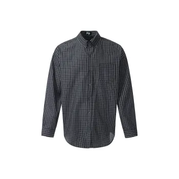 IMHM Shirt Unisex Black Gray Plaid