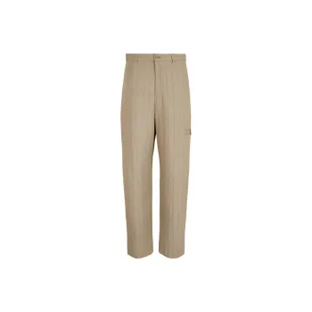 EMPORIO ARMANI Trousers With Monochromatic Stripes In A Peach feel Viscose blend
