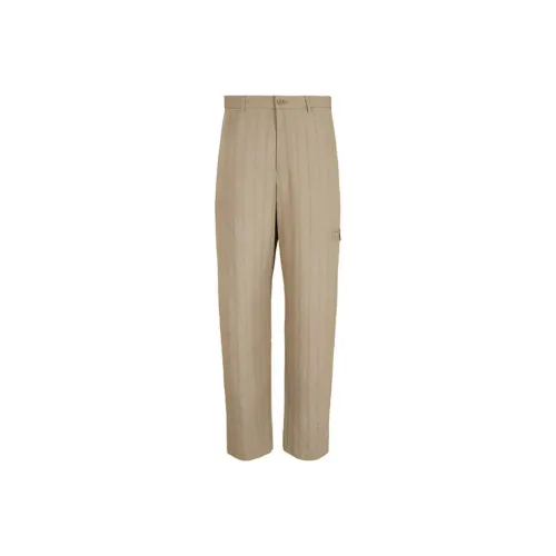 EMPORIO ARMANI Trousers With Monochromatic Stripes In A Peach feel Viscose blend