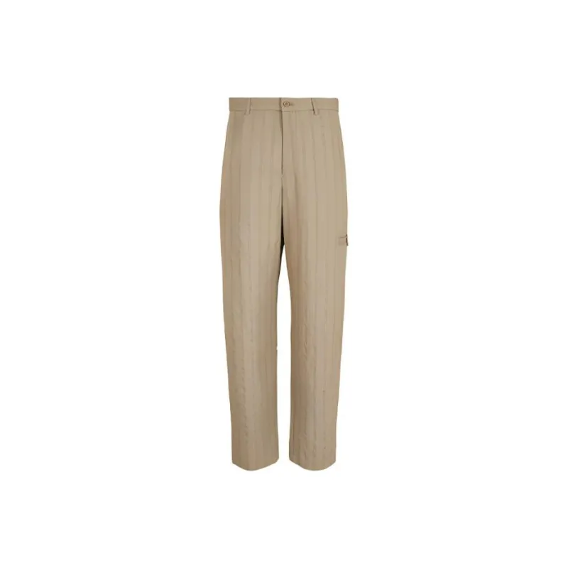 EMPORIO ARMANI Trousers With Monochromatic Stripes In A Peach feel Viscose blend-0
