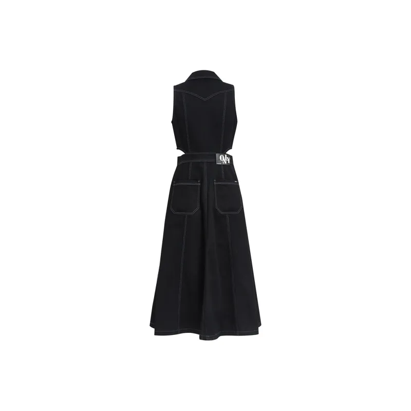 ONLY Sleeveless Dress Women's Black Denim-1