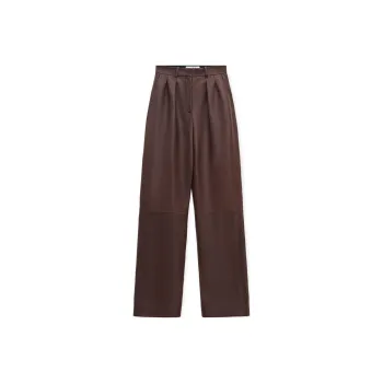 LOEWE FW24 Leather Pants Men's Dark Brown