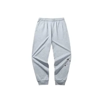 Anta Life Collection Knitted Sweatpants With Abrasion Resistant Elastic Cuff Men's Gray Heather Gray