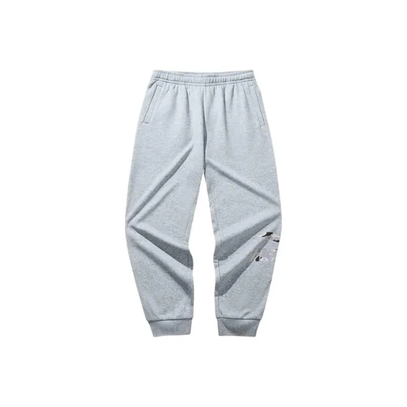 Anta Life Collection Knitted Sweatpants With Abrasion Resistant Elastic Cuff Men's Gray Heather Gray-0