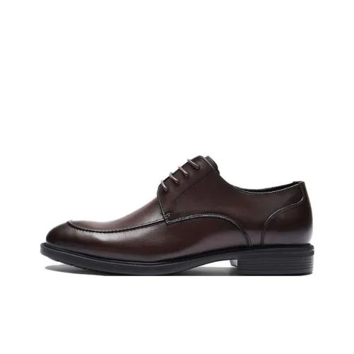 LE SAUNDA Dress Shoes Men Low Top Coffee/Black