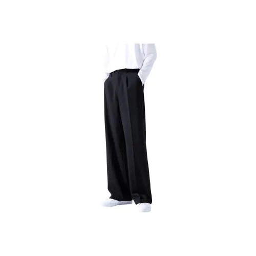 WILD LEADER Suit Trouser Men's Black Floor Length Wide Leg Pants[W0118198HG]