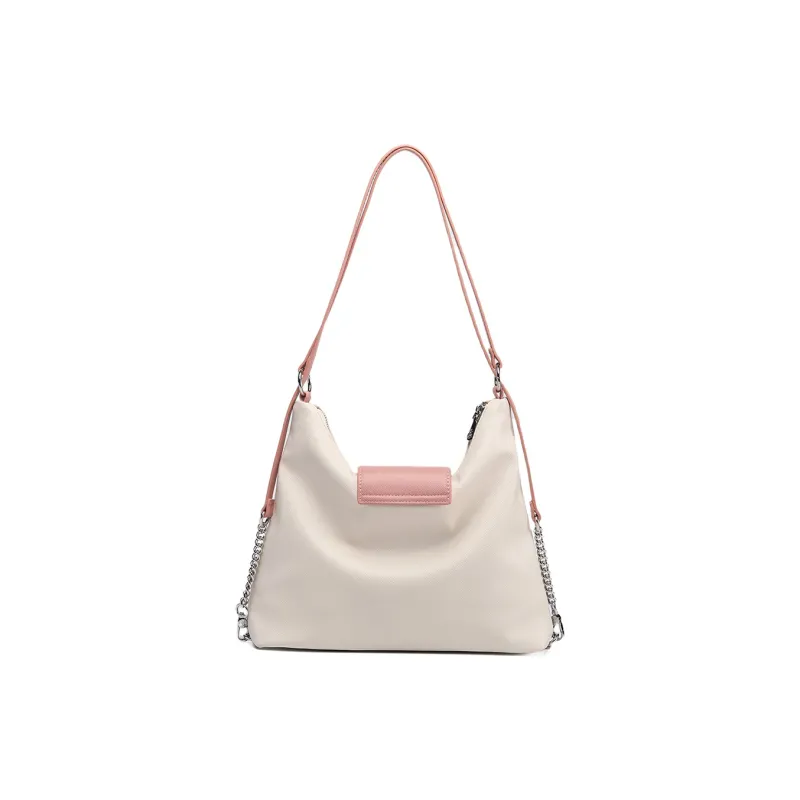 MISS GAIL Synthetic Leather Tote Bag, Shopping Bag, Shoulder Bag Women's Cross Grain White-3