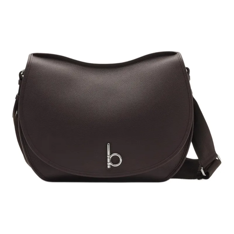 Burberry Rocking Horse Leather Saddle Bag, Crossbody Bag Large Size Men's Peat-0