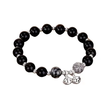 Atsuyama Natural Obsidian Bracelets Unisex