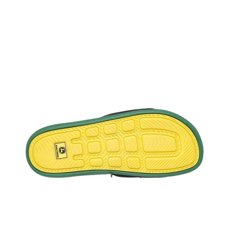 John Deere x Skechers Low Slider Big Logo Slide Slippers Men's Gray Green-5