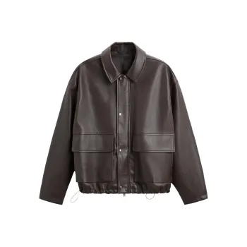 ZARA Leather Jacket Men's Brown
