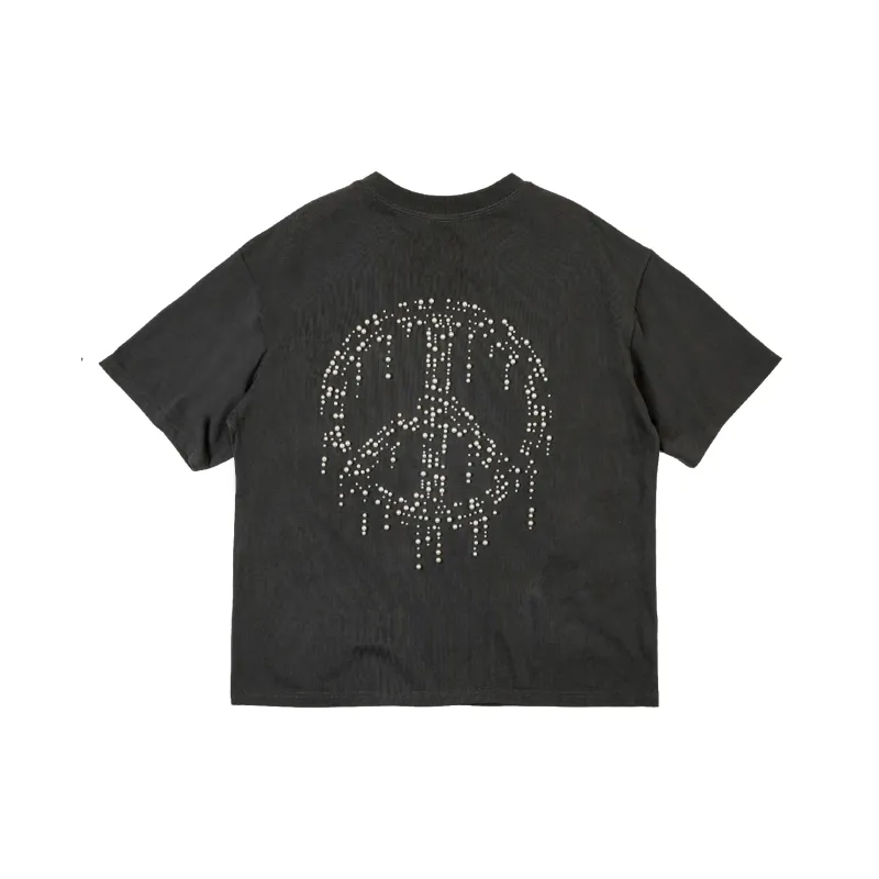 RESERFF Short Sleeved Trendy Brand Summer 100% Cotton T Shirt Men's Black Gray-1