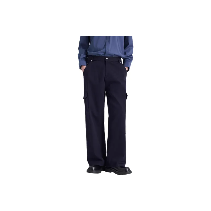 WILD LEADER Cargo Pants Men's Navy Blue [XXKW5138V63]-0