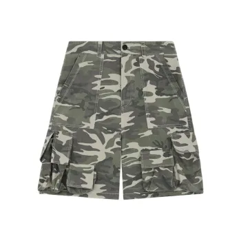 WE11DONE SS24 Cargo Shorts Men's Green Camouflage