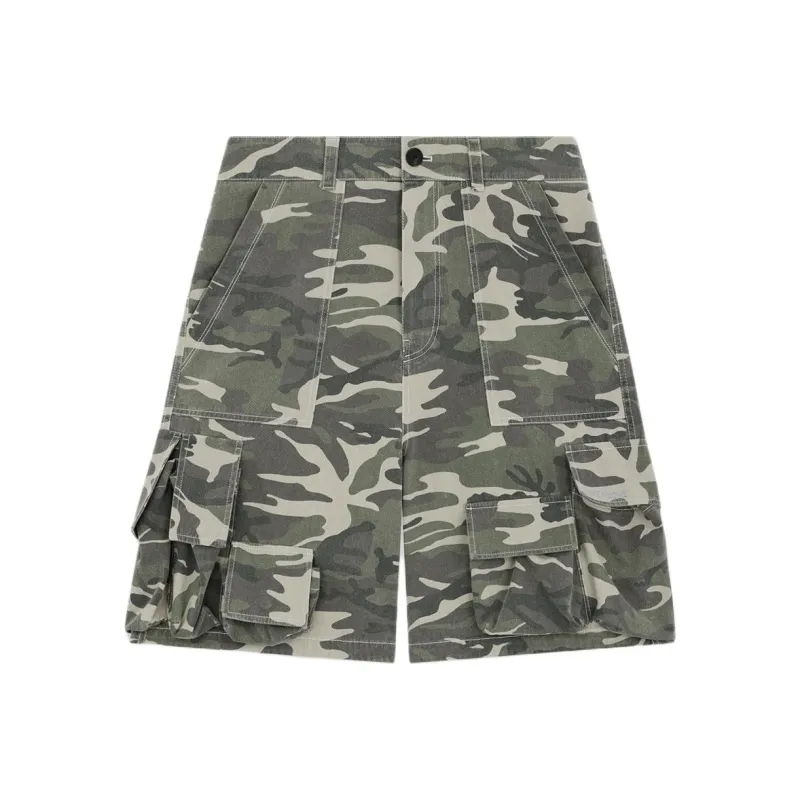 WE11DONE SS24 Cargo Shorts Men's Green Camouflage-0