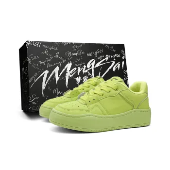Mengsai Wear resistant And Lightweight Low Top Skateboard Shoes Women's Neon Green