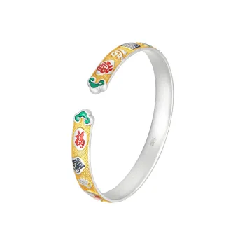 D.Get 999 Fine Silver Bangles Unisex Women's Box