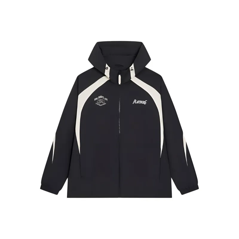 XTEP Basketball Collection Trench Coat Men's Jet Black/Mountain Moon White-0