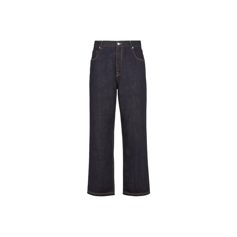 FENDI Crest Embroidered Straight Leg Jeans-0
