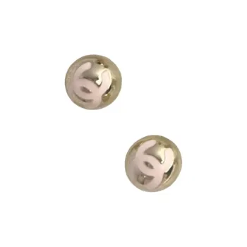 CHANEL Metal Ball Stud Earrings Women's Gold